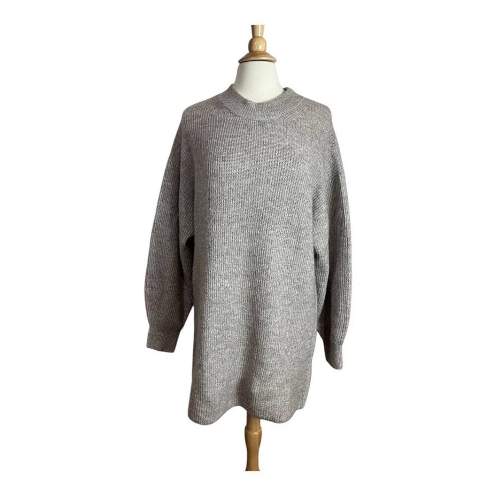 H & M Sweater Wool Blend Women S Oversized Beige Tunic Dress Length